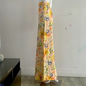 ZARA High Rise Floral Wide Leg Pants Medium